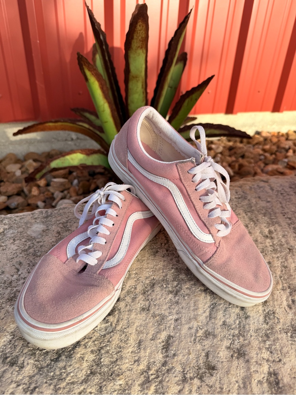 Vans Pink Old Skool Canvas & Suede Women's Sneakers